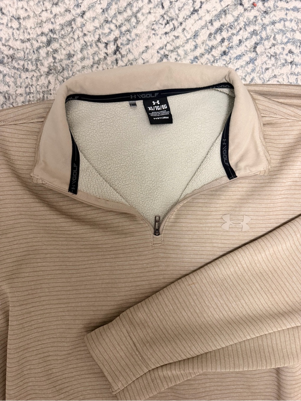 Under Armour Golf Men’s Tan Quarter-Zip Pullover Sweater
